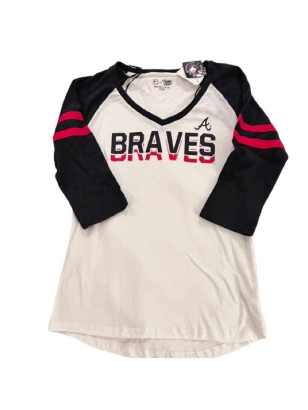 🆕- Campus Lifestyle Atlanta Braves 3/4 Sleeve Raglan Cotton Shirt. Size: medium